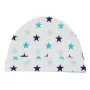 Бебешка памучна шапка бяла светло синя тюркоазено сини звездички 0+ S_1238350, снимка 1