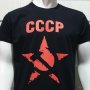 Нова мъжка черна тениска с трансферен печат СССР звезда, Русия, снимка 7