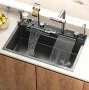 85см Модерна мултифункционална кухненска мивка с двовен водопад 20 в 1, снимка 1