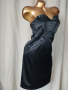 L Черна сатенена рокля с пайети , снимка 5