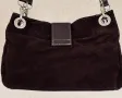 Велурена чанта с две дръжки цвят шоколад, снимка 5