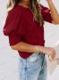 Едноцветна дамска блуза с буф ръкав, 6цвята, снимка 3