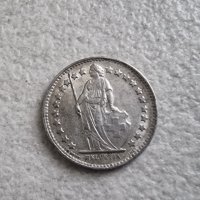  Монета. Сребро.  Швейцария ½ франк 1950 година., снимка 2 - Нумизматика и бонистика - 42801629