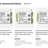  Fibocom L830-EB 4G M.2 Cellular Module Card For Lenovo T480 T480s X280 X380 Yoga T580 модем, снимка 4 - Части и Платки - 44575753