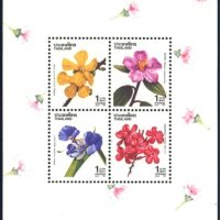 Чист блок Флора Цветя 1992 от Тайланд, снимка 1 - Филателия - 36889539
