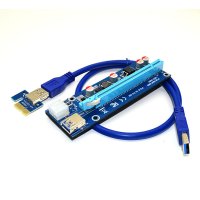 Промоция! Екстендери Estillo Riser Card 6Pin PCI-Е x 1 към PCI-Е x16 риг крипто рейзъри, снимка 3 - Кабели и адаптери - 35125372