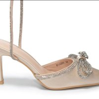 Дамски бежови обувки на ток стилето, снимка 3 - Дамски обувки на ток - 40522473