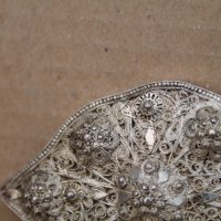 Сребърна пафта филигран, снимка 2 - Антикварни и старинни предмети - 44403219