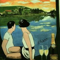 Класически френски плакати на Шампанско - ретро, снимка 3 - Картини - 36401611