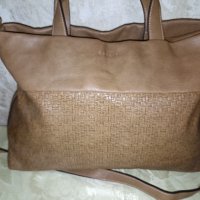 Esprit-Нова голяма кожена дамска чанта с плетеници, снимка 3 - Чанти - 42858680