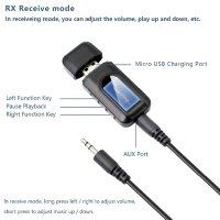 Bluetooth 5.0 аудио адаптер 2в1/LCD дисплей,предавател/приемник/3,5 мм aux/10 м обхват, снимка 3 - Други - 44460726