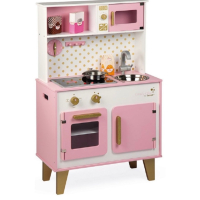  Дървена кухня Janod - Candy Chic, розова, снимка 2 - Образователни игри - 44789793