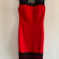 Много красива червена рокля с черна дантела, снимка 2 - Рокли - 29085304