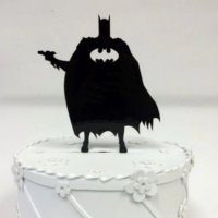 Батман Цял ръст черен твърд пластмасов топер украса декор за торта, снимка 1 - Други - 30641146