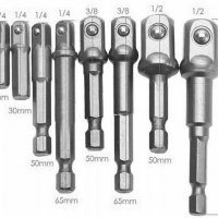 3000053584 Комплект адаптери за бормашина ,пробивна машина или битове, 1/4 ", 3/8", 1/2, 8 Броя, снимка 2 - Аксесоари и консумативи - 37112114