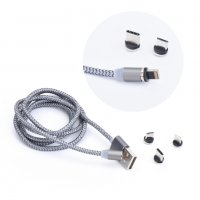 Магнитен кабел 3in1 (ending Micro + iPhone Lightning 8-pin + Type C), снимка 2 - USB кабели - 30809942