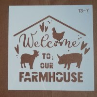 Шаблон стенсил скрапбук декупаж 13-7 welcome to our farmhouse , снимка 1 - Други - 39801839