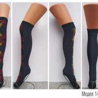 3/4 чорапи с фолклорни мотиви 202, снимка 1 - Дамски чорапи - 42269823