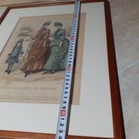 Стара цветна антикварна гравюра в рамка подписана - Париж, снимка 6 - Антикварни и старинни предмети - 44165187