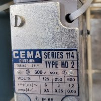 Италиански Краен изключвател, крайни изключватели HD2 CEMA IP65 с ос за чупеща ролка 6А600V~, снимка 1 - Резервни части за машини - 39551844