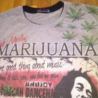 Тениска Боб Марлей марихуана -памук-размер Л, снимка 2 - Спортна екипировка - 31855571