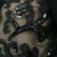 Луксозна черна пола с дантелен елемент, снимка 6 - Поли - 30073360