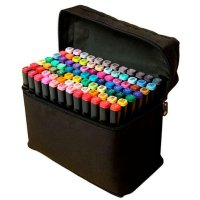 Комплект от маркери с алкохолна основа с две страни и калъф за съхранение - 48бр,60бр,80бр;, снимка 1 - Рисуване и оцветяване - 42759483