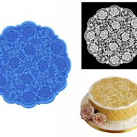 Голям кръг рози дантела силиконов молд форма за украса торта с фондан гъмпейст, снимка 1 - Форми - 31205331