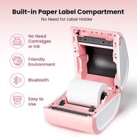 Нов Термален принтер за етикети в розов цвят с Bluetooth, снимка 4 - Друга електроника - 42777428