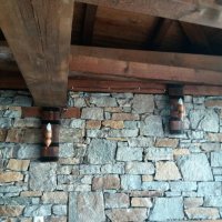 Етно аплици-стенни лампи от автентични бъчви с ръчно изработени дървени чашки!, снимка 6 - Лампи за стена - 15409027