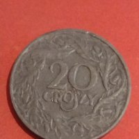 Рядка монета 20 гроша 1923г. Полша Уникат за КОЛЕКЦИОНЕРИ 34802, снимка 1 - Нумизматика и бонистика - 44288105