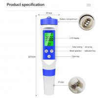 Tестер за измерване на pH, TDS, EC, соленост и температура, bluetooth, снимка 10 - Други - 37006992