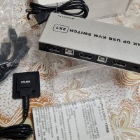 4K DP USB KVM суич, снимка 4 - Кабели и адаптери - 44173312