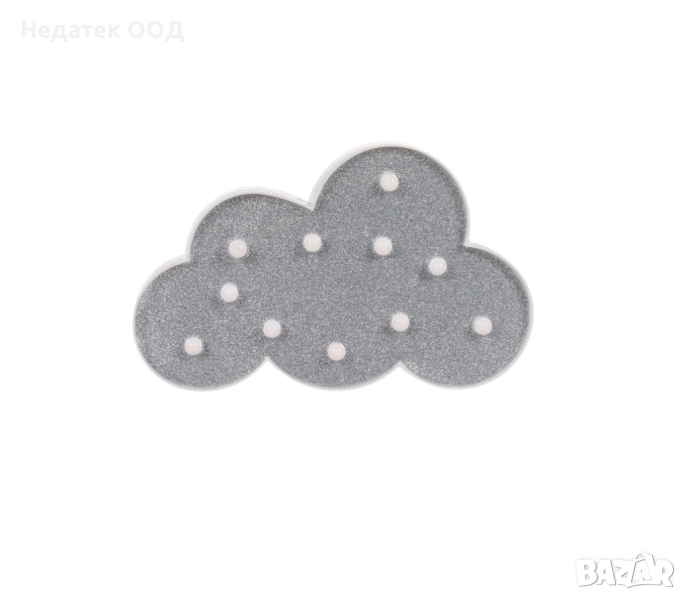 Лампа Облак, сребърен блясък, 29x18x3cm, снимка 1