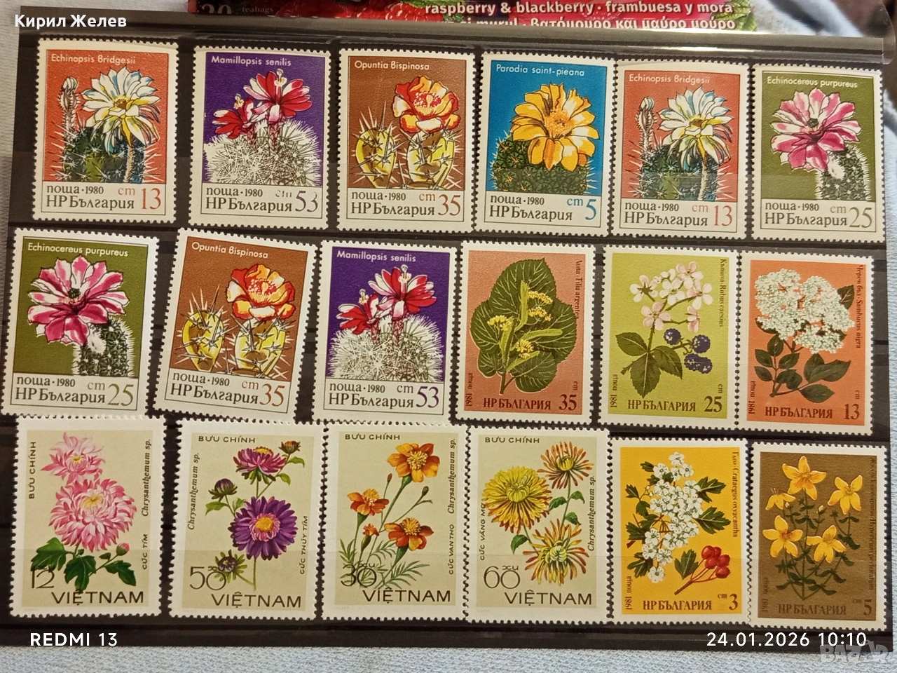 Стари пощенски марки без печат ЦВЕТЯ ВИЕТНАМ,НРБ за КОЛЕКЦИЯ 52072, снимка 1