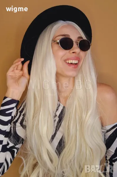 Дълга чуплива руса лейс фронт перука Челси, снимка 1