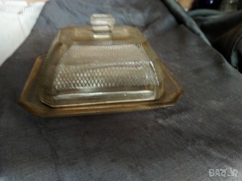 стъклен съд за масло арт деко, снимка 1