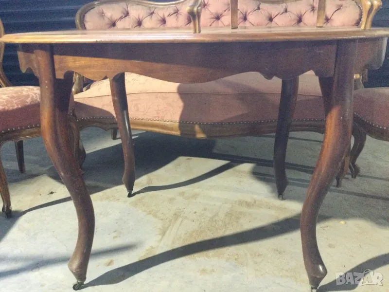 Гарнитура - канапе, 6 стола и маса. Викторианска., снимка 1
