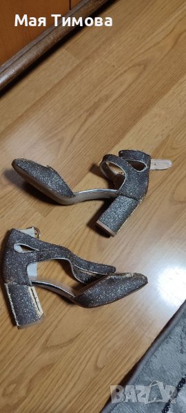 Дамски сребърни обувки, снимка 1