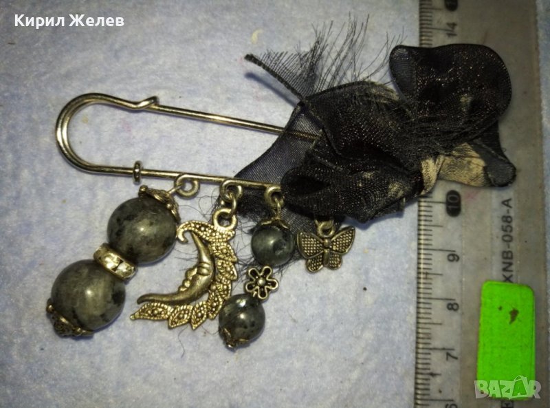 ЕФЕКТНА НЕО ГОТИК ВИНТИДЖ ФИБУЛА АРТ ИГЛА БРОШКА 38880, снимка 1