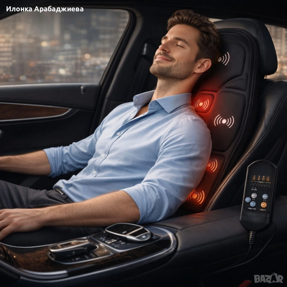Масажна седалка с подгряване – комфорт и облекчение за тяло, което е уморено от седене, снимка 1
