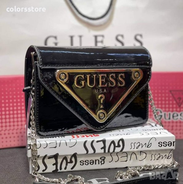 Лачена Черна чанта Guess код SG147, снимка 1