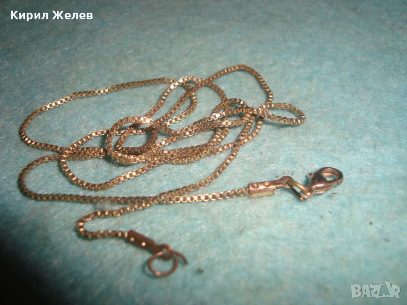 ПОЗЛАТЕН ФИН ЛАНЕЦ КОЛИЕ РЕТРО ПЛЕТКА БЛАГОРОДНА НЕРЪЖДАЕМА СТОМАНА с ПОЗЛАТА ВИНТИДЖ ВЕРИЖКА 87800 , снимка 1