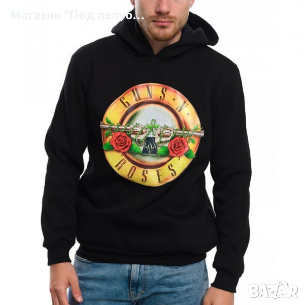 Нов мъжки суичър с логото на музикалната група GUNS N'ROSES, снимка 1