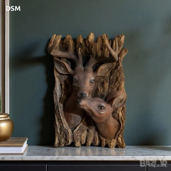 Ново Пано за Стена Елен -  Декорация Еленчета 35х22см, снимка 1