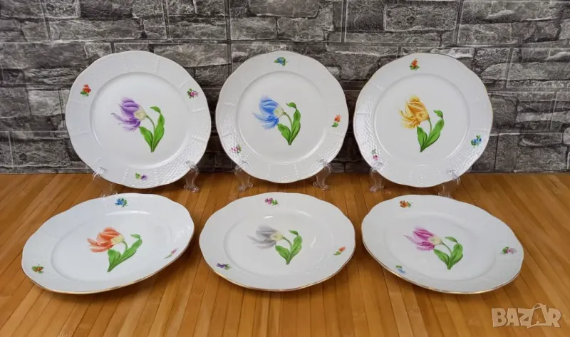 6 чинии - Herend, снимка 1