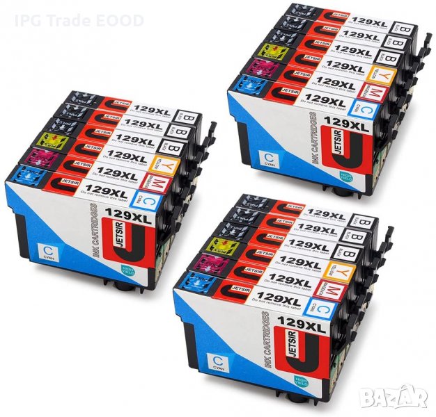 Глави за принтер 129XL T1291 T1292 T1293 T129 - Epson WorkForce WF-3520DWF WF-3530DTWF WF-3540DTWF W, снимка 1