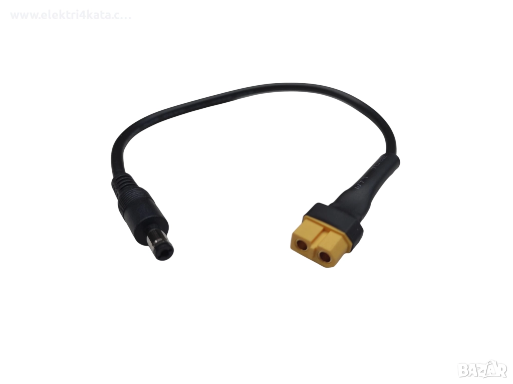 Адаптерен кабел XT60-F към DC 5.5 x 2.5 мм (мъжки конектор), снимка 1
