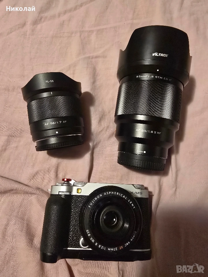 ПОВРЕДЕН Fujifilm X-M5 и обективи ЗА ЧАСТИ, снимка 1