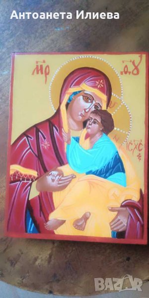 Икона Св. Богородица с младенеца, снимка 1